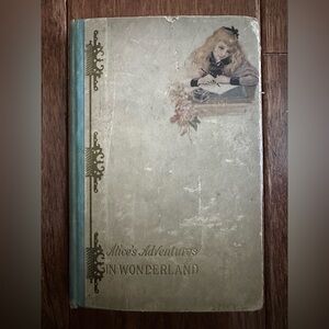 Alice’s Adventures in Wonderland mini antique hardcover book unique rare